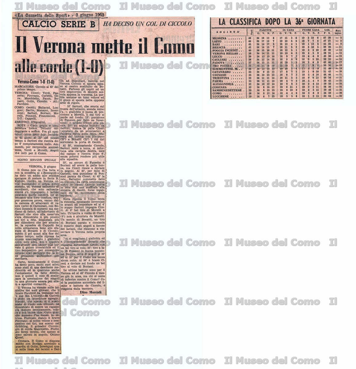 1344 02/06/1963 VERONA-COMO 1-0 - Il Museo Del Como